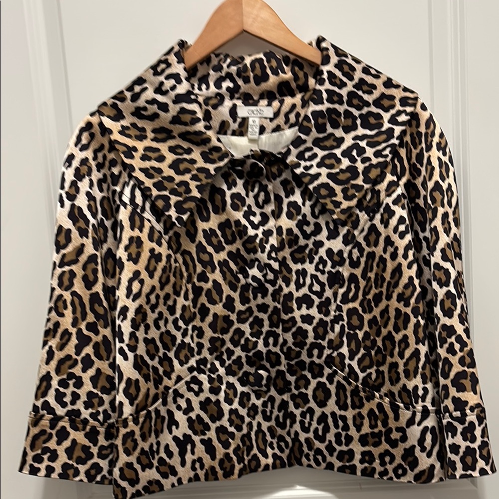 Caché Animal Print Jacket in Black and Brown